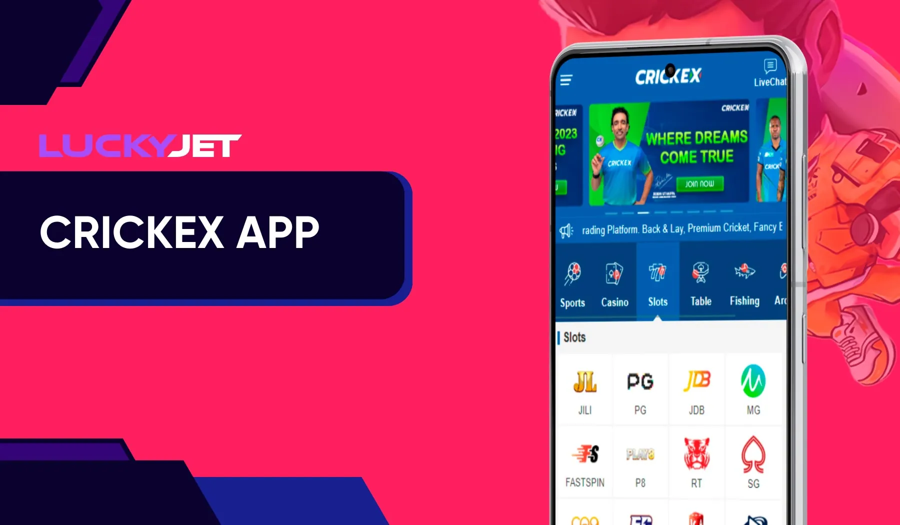 The Crickex mobile app