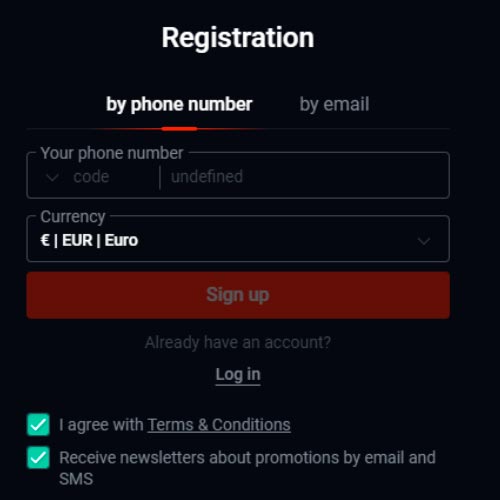 Pin-Up offers several ways to register