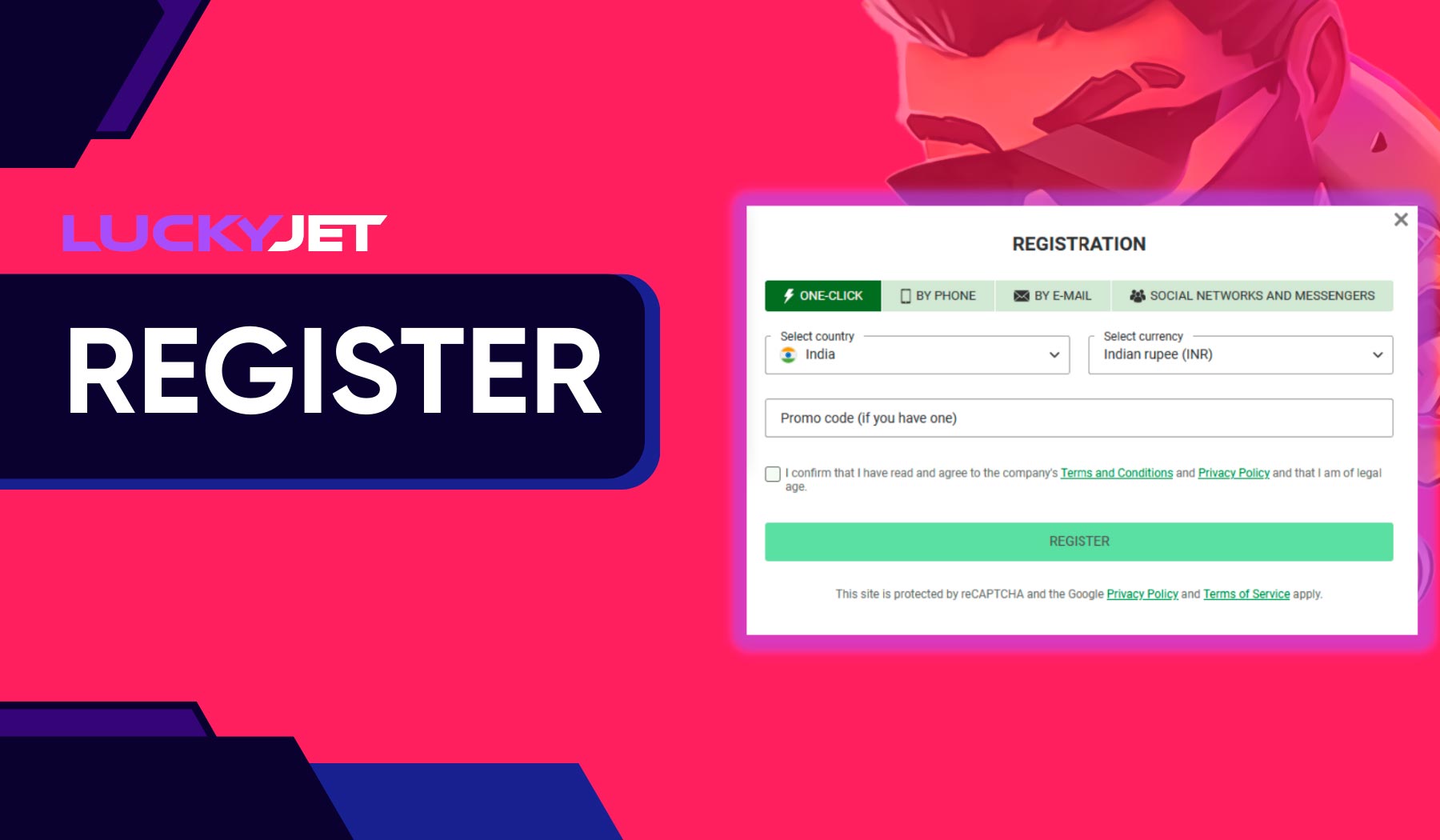 To play Lucky Jet, you need to complete a quick registration on the Linebet platform