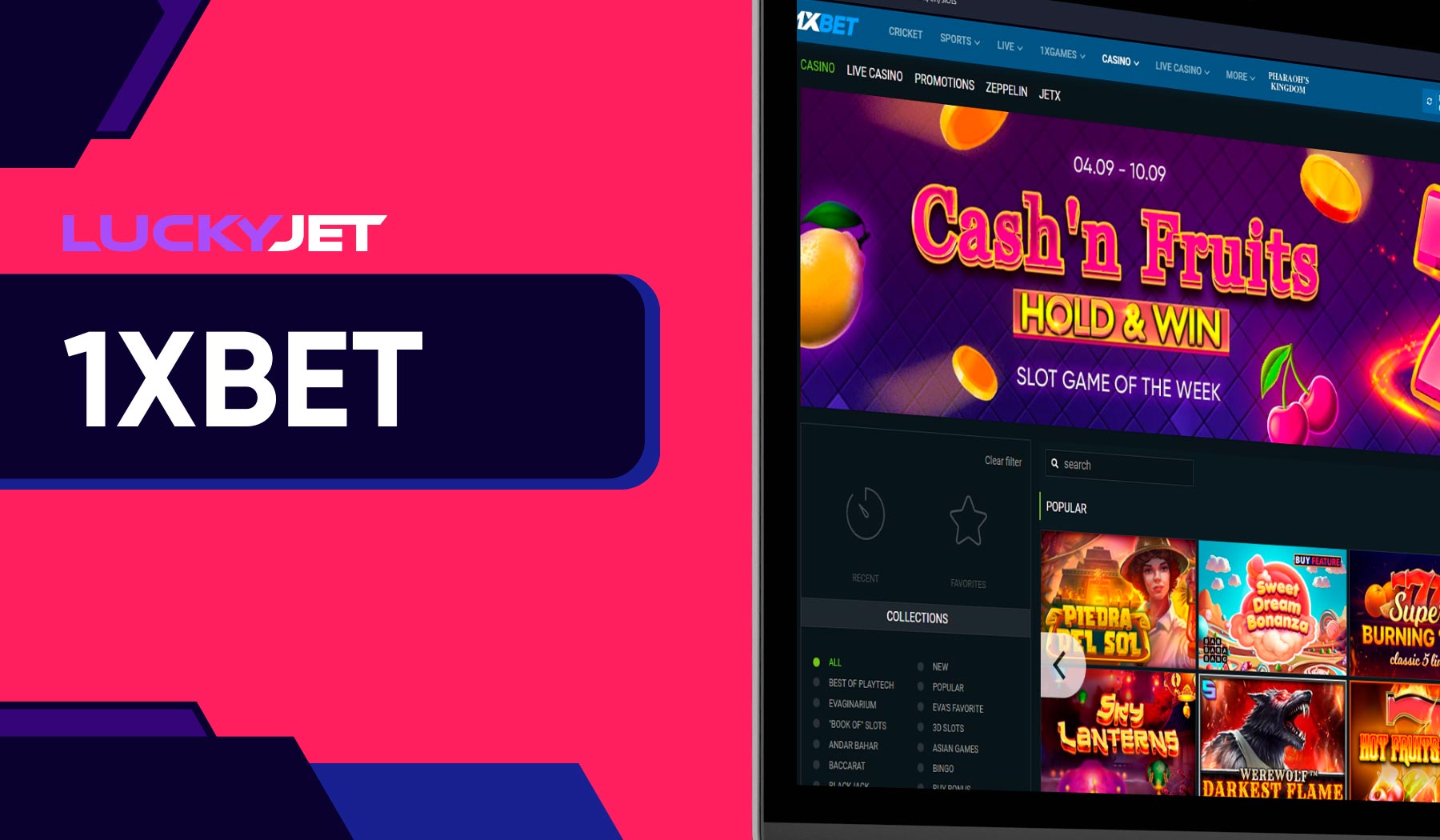 1xbet is top 5 sites for Lucky Jet game