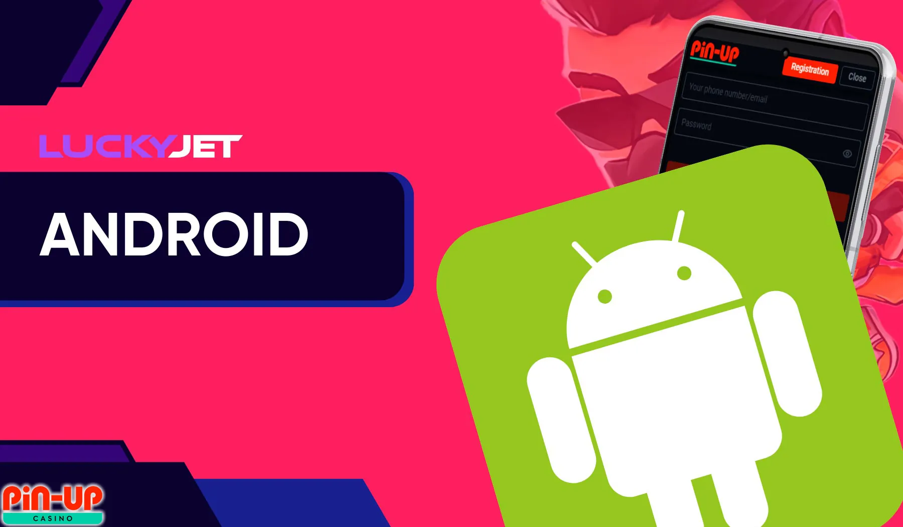 Jogue Lucky Jet no aplicativo Pin-Up para Android