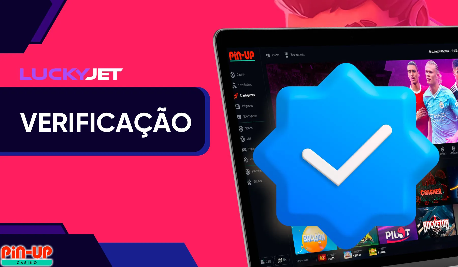 Seja verificado para Pin-Up Lucky Jet