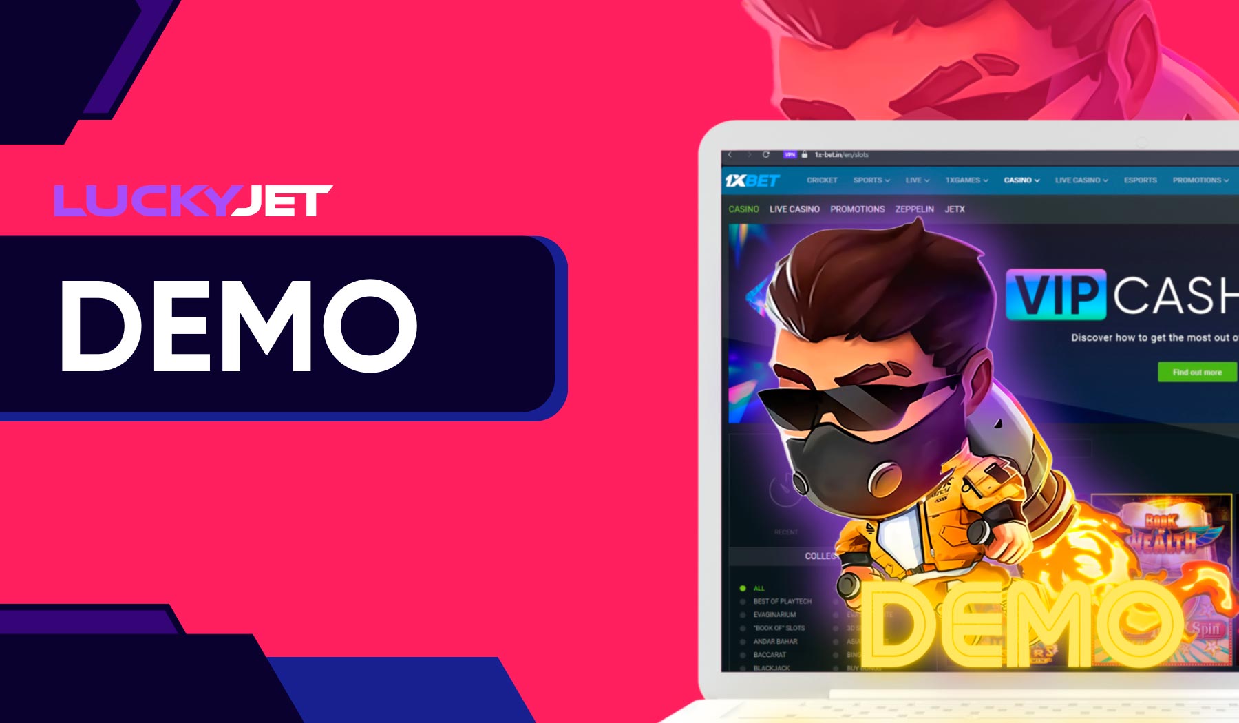 Lucky Jet demo game from 1xbet introduces the game without spending money
