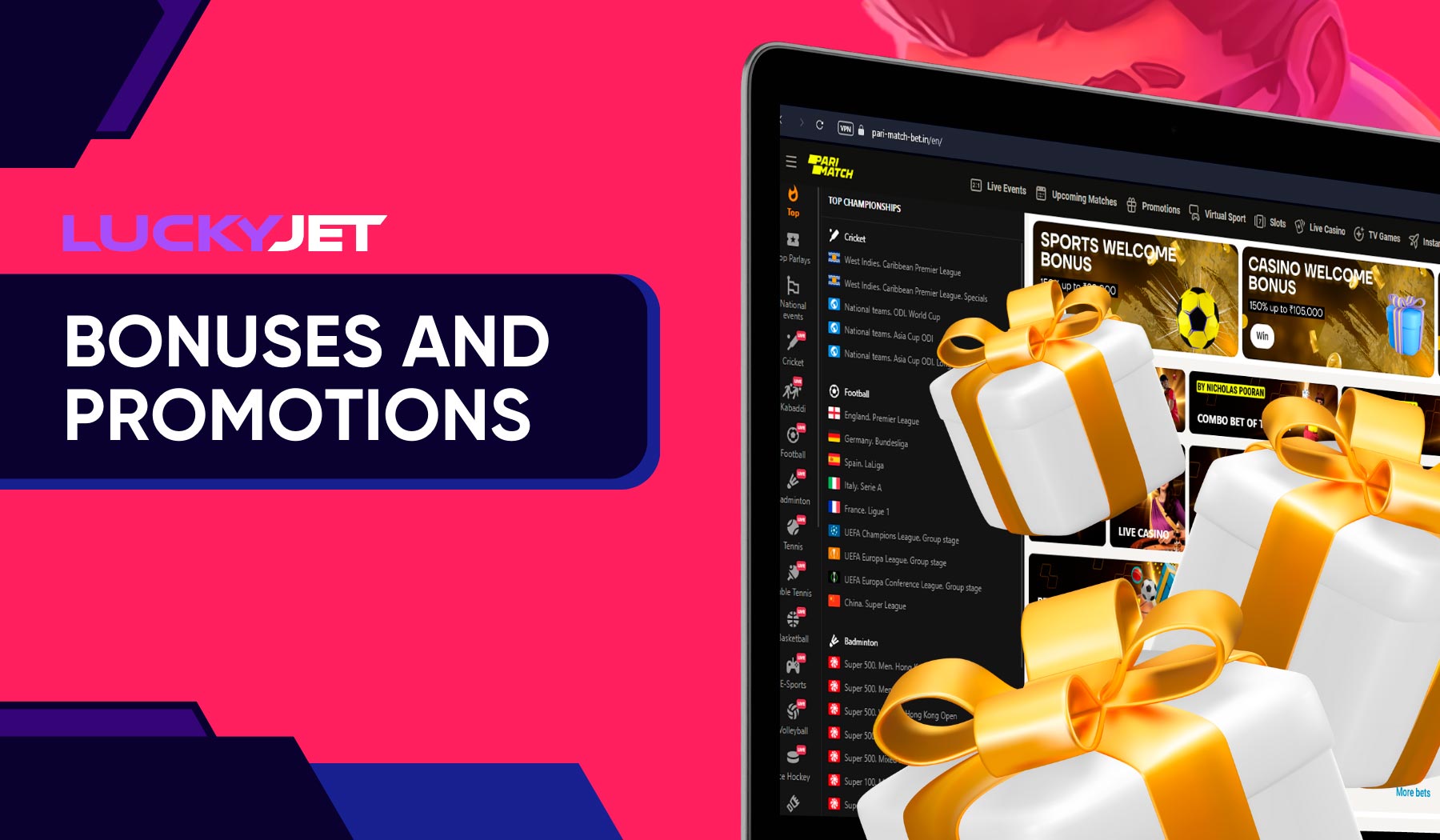 Lucky Jet at Parimatch has tempting bonuses and promotions specially designed for Indian players