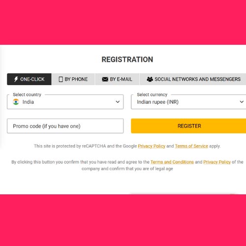 Select the method of registration on Melbet