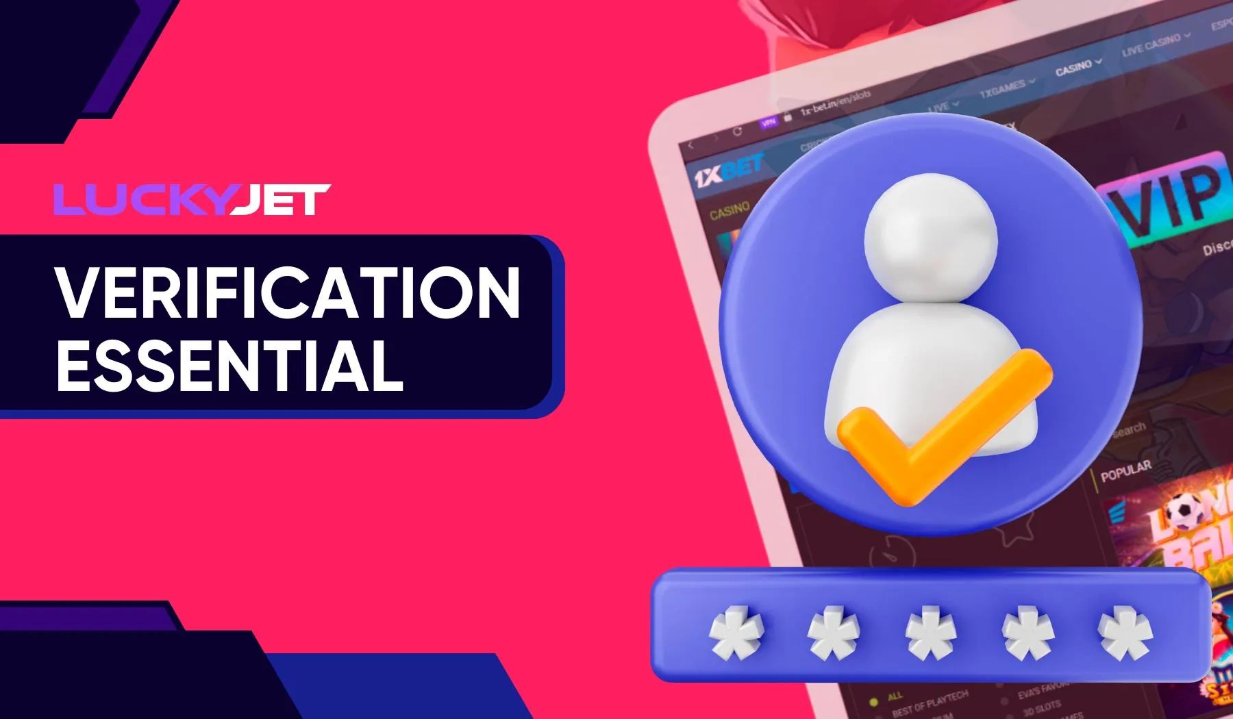 What is the 1xbet Lucky Jet verification process for?